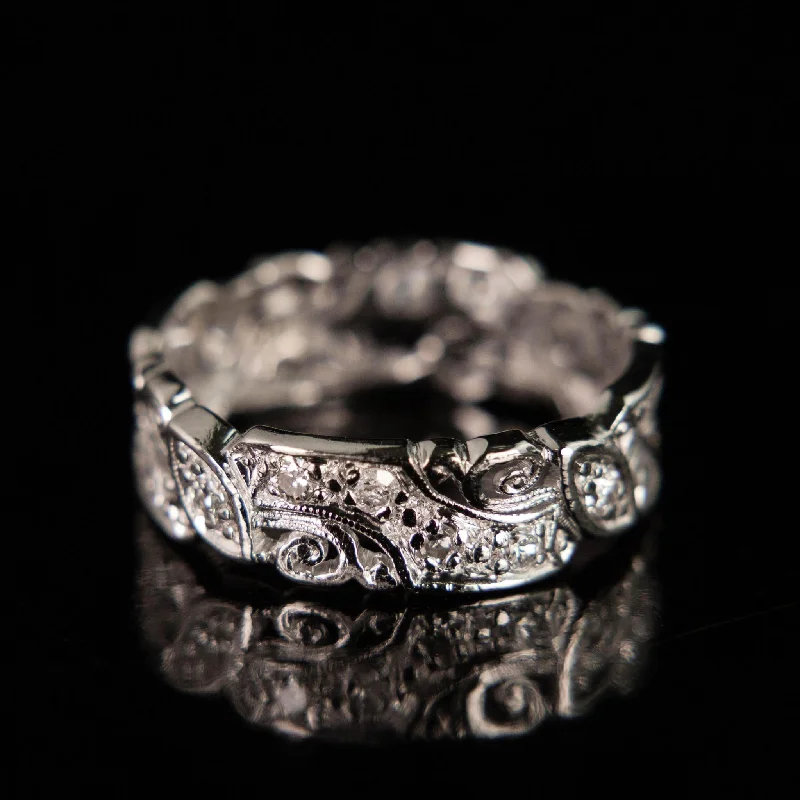 women's rings anniversary band -Mid Century Diamond Eternity Band | Platinum | circa 1950