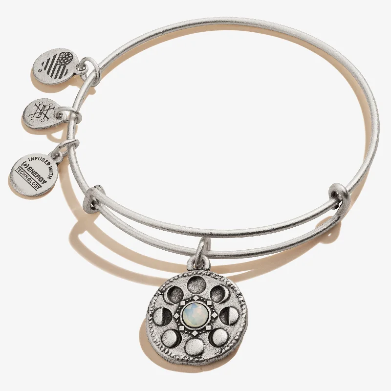 women's bracelets locket style -Moon Phase Charm Bangle