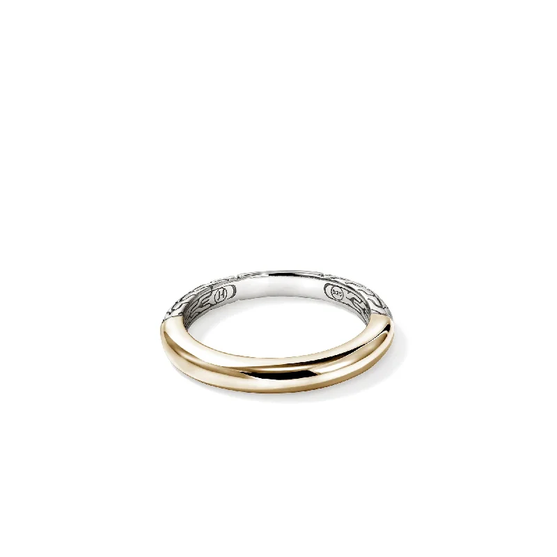 women's rings handcrafted silver -14K Gold & Sterling Silver Essential Band Ring