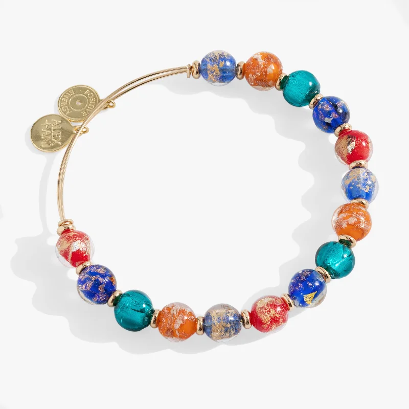 women's bracelets ethically sourced -Murano Beads Round Beaded Bangle