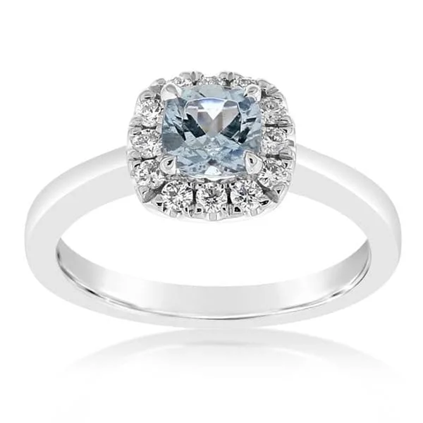 women's engagement rings big statement piece -Aquamarine & Diamond Ring