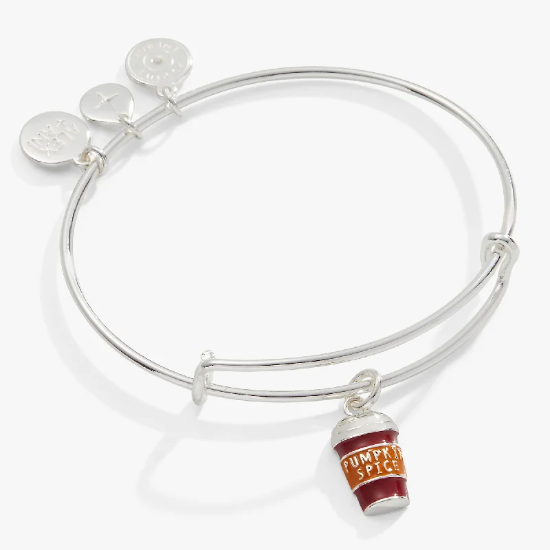 women's bracelets engagement gift -Pumpkin Spice Cup Charm Bangle