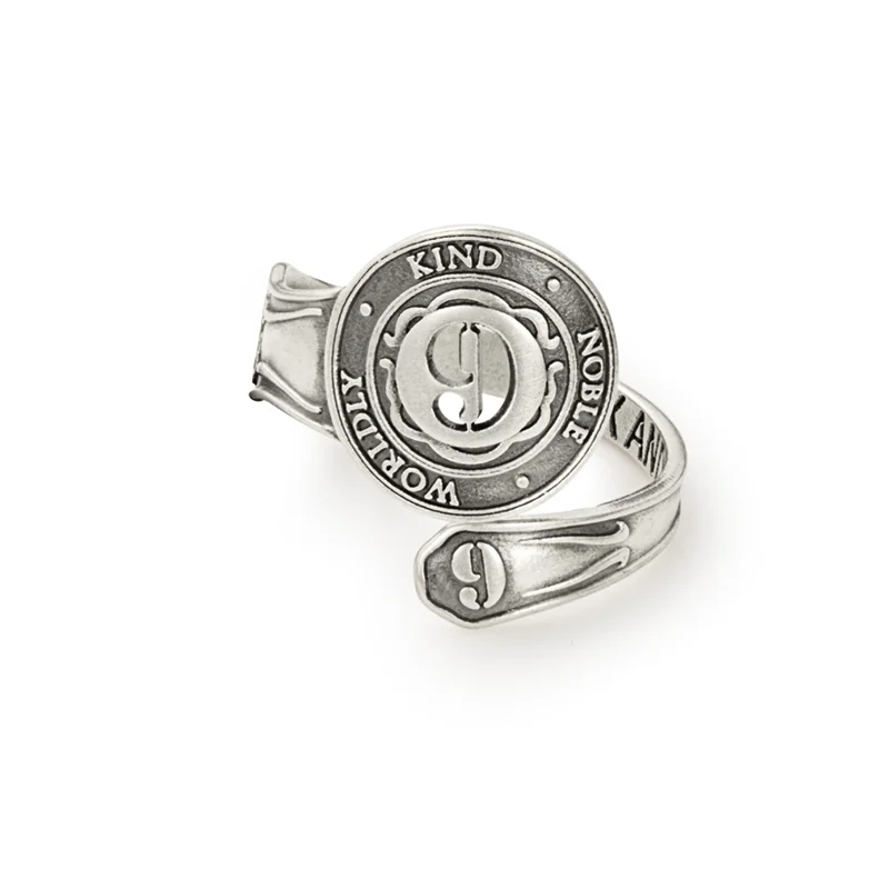 women's rings cushion cut -Number 9 Spoon Ring