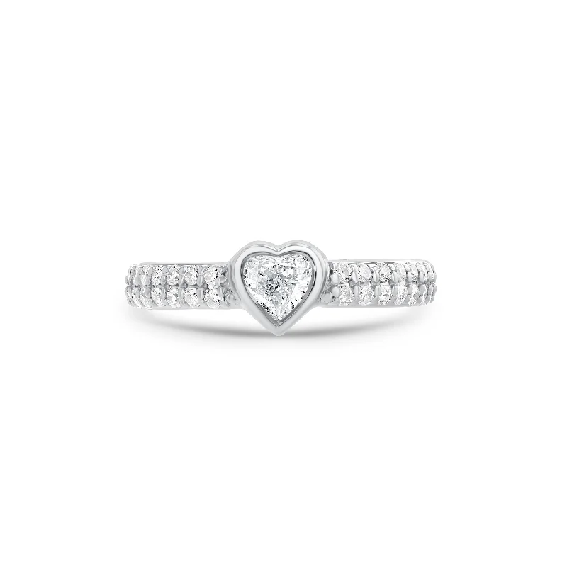 women's rings heart shape -Heart Diamant Ring