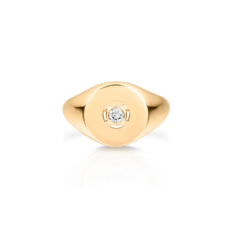 women's rings radiant cut -Discus Pinky Ring