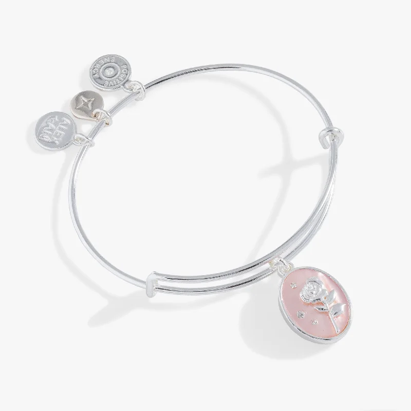 women's bracelets moon design -Rose Charm Bangle