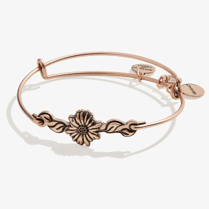 women's bracelets bold statement -Spiritual Armor Wildflower Inline Charm Bangle