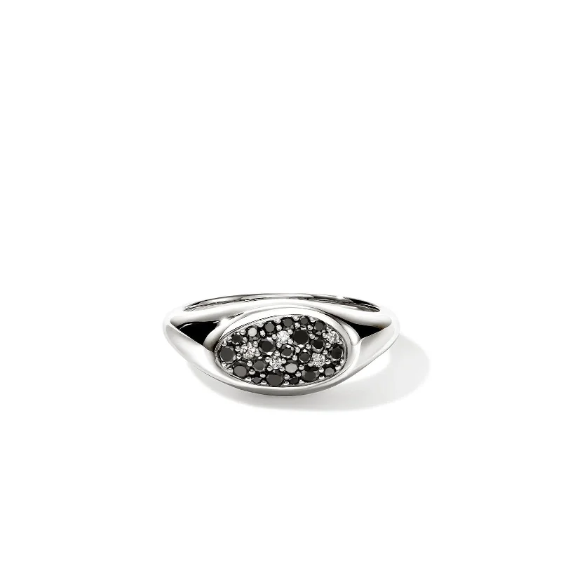 women's engagement rings luxury celebrity style -JOHN HARDY Pebble Black Sand Diamond Ring