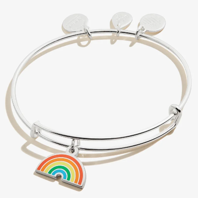 women's bracelets for daily wear -Rainbow Charm Bangle