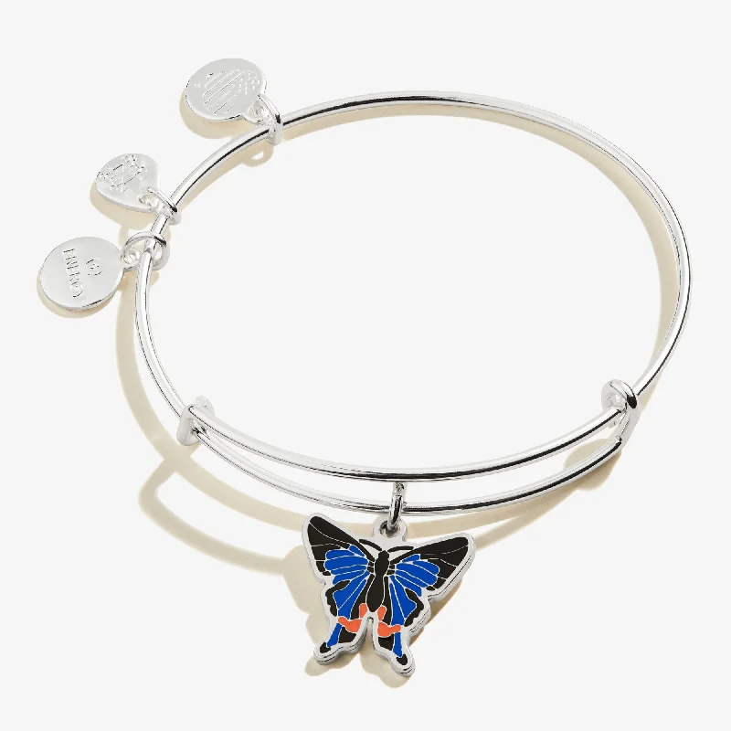 women's bracelets delicate chain -Rhetus Periander Butterfly Charm Bangle