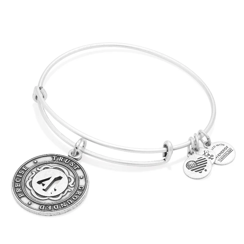 women's bracelets adjustable size -Number 4 Charm Bangle Bracelet