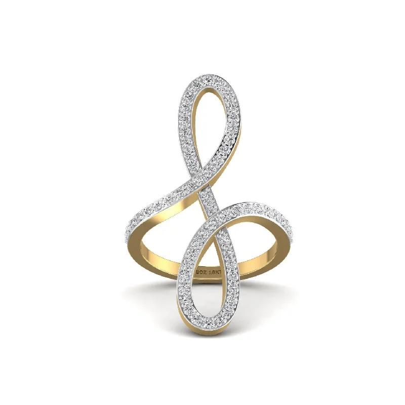 women's engagement rings with mixed metals -Oiza Infinie Diamond Ring in 18K Gold