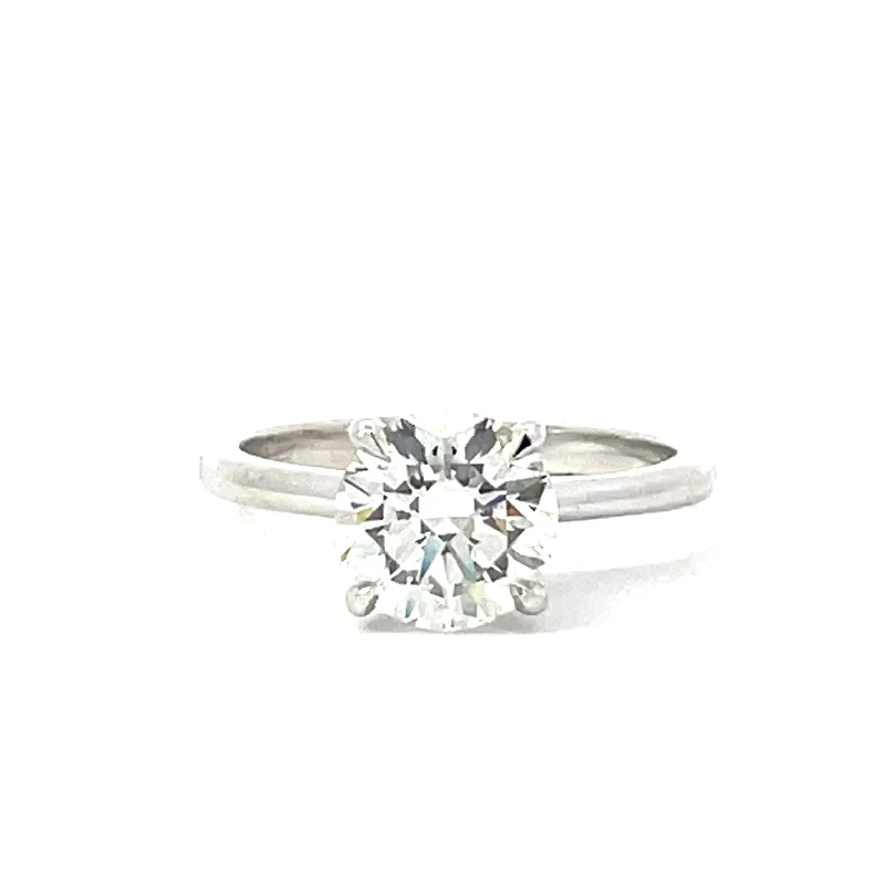 women's engagement rings gold -14KT Diamond Engagement Ring with Round Center