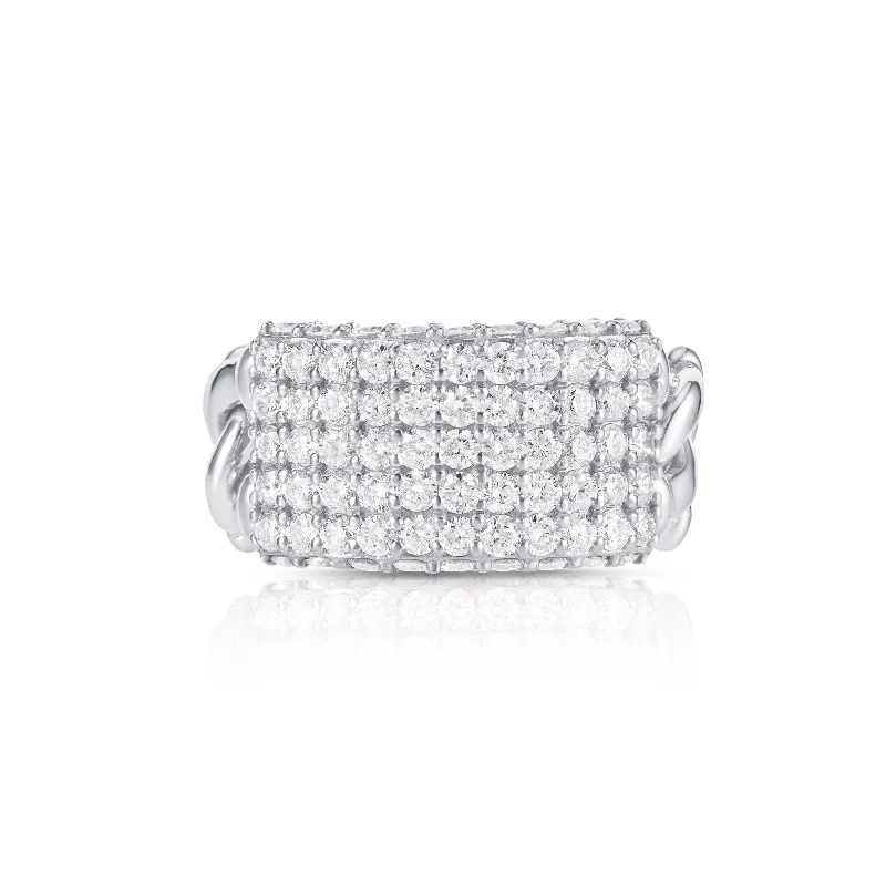 women's rings halo setting -Diamond ID Link Ring