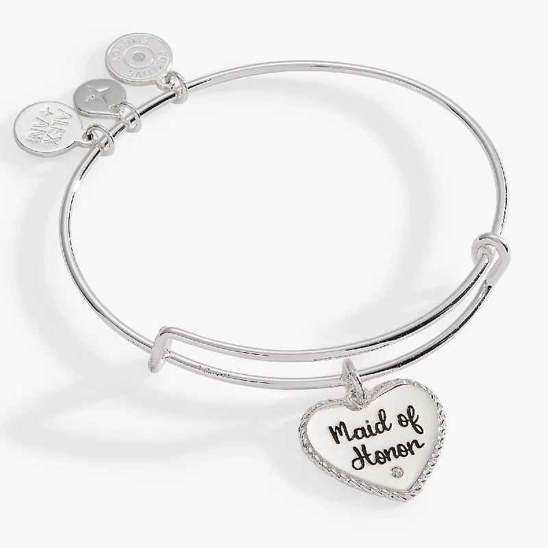 women's bracelets premium quality -Maid of Honor Heart Bangle