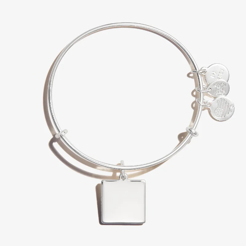 women's bracelets delicate and dainty -Square Charm Bangle