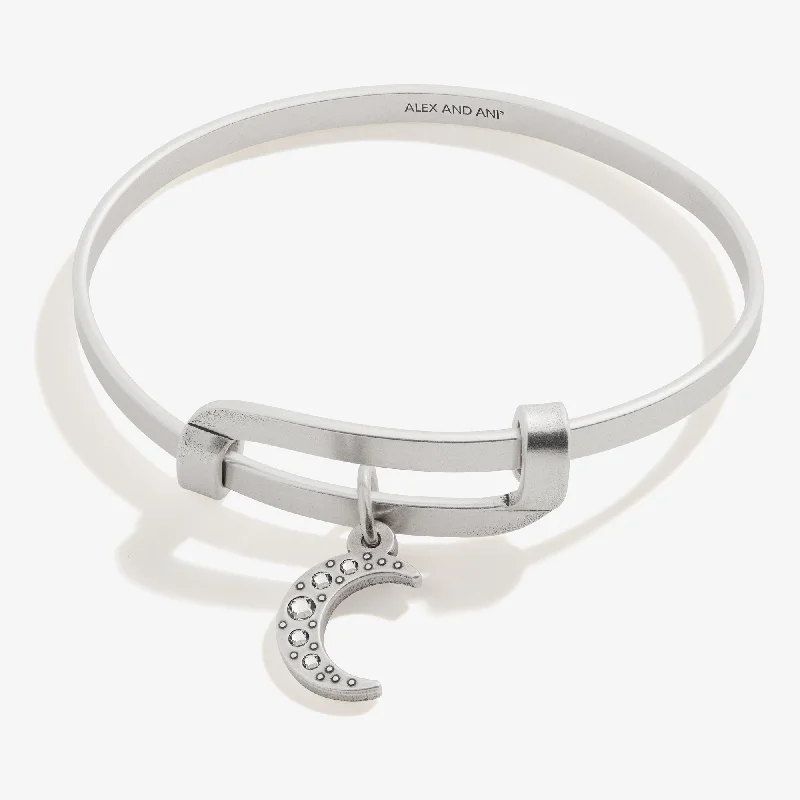 women's bracelets designer brand -Motivation Moon Charm Bangle