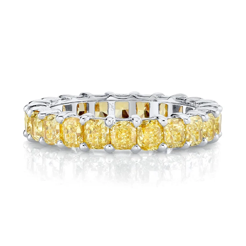 women's rings floral design -7.56ctw Yellow Diamond Eternity band