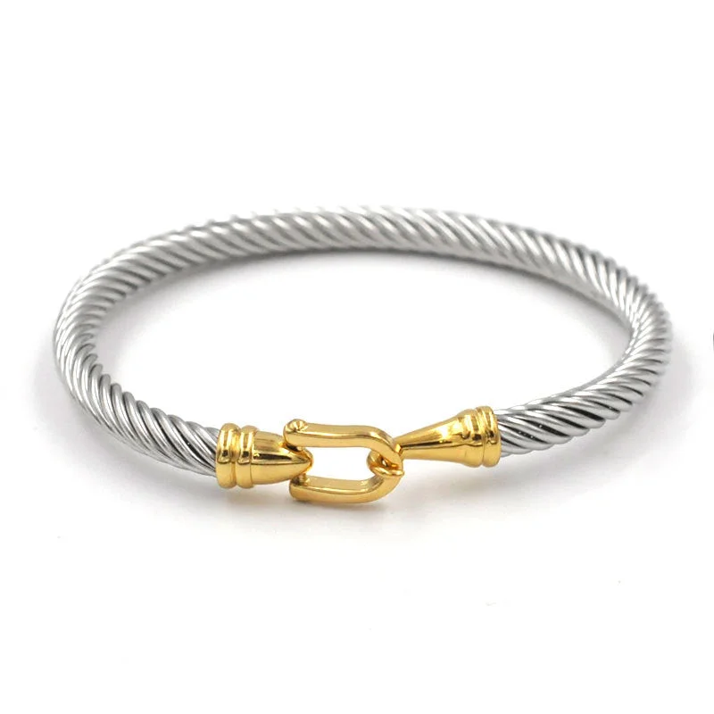 Thick Steel Rope Gold Head