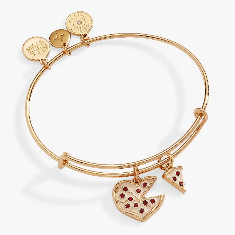 women's bracelets silver -Pizza My Heart Multi Charm Bangle