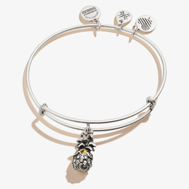 women's bracelets with secret message -Pineapple Charm Bangle