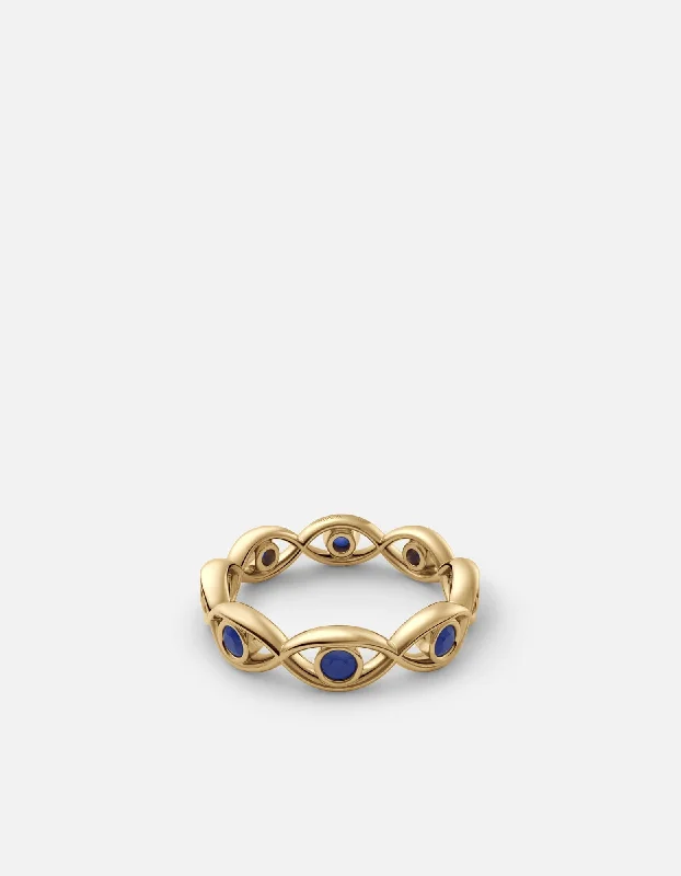 women's rings sapphire -Evil Eye Ring, Gold Vermeil/Spinels