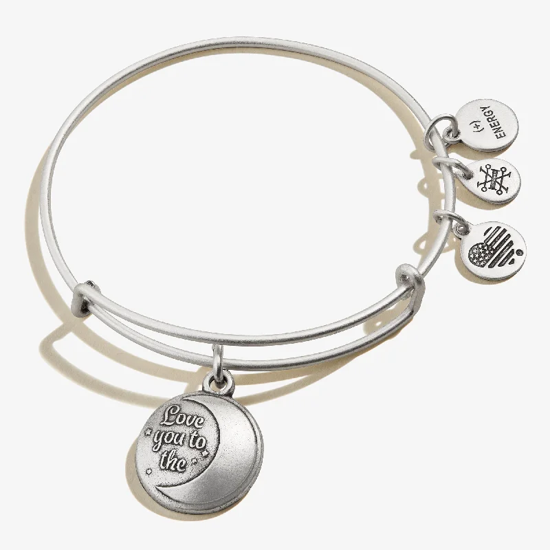 women's bracelets luxury collection -Love You to The Moon Charm Bangle