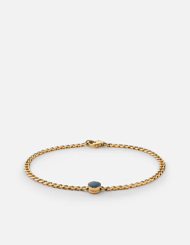 women's bracelets high-end fashion -Eye of Time Type Chain Bracelet, Gold Vermeil/Blue