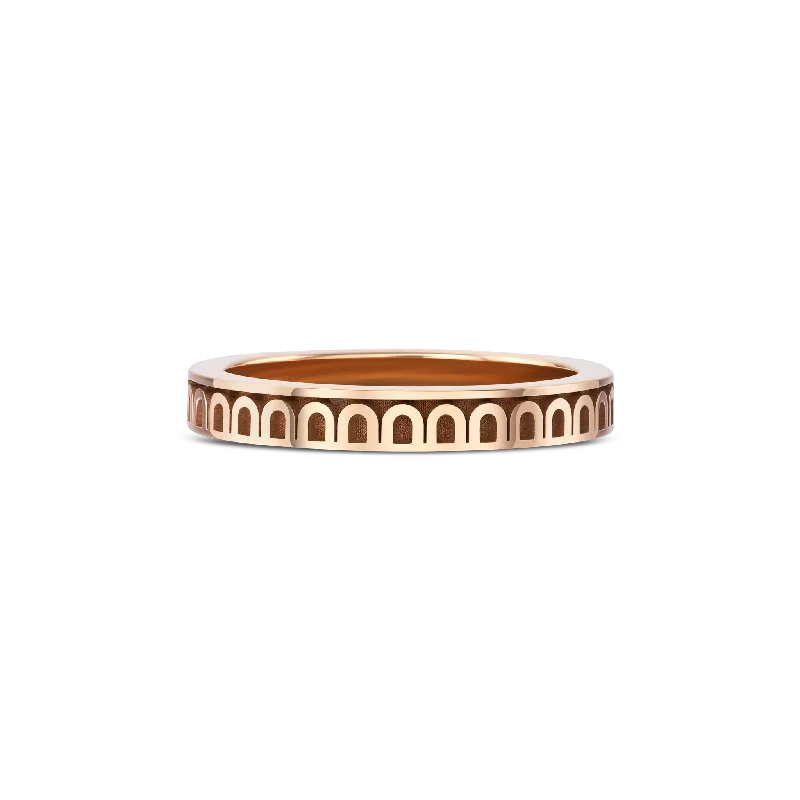 women's rings oval cut -L'Arc de DAVIDOR Ring PM, 18k Rose Gold with Satin Finish