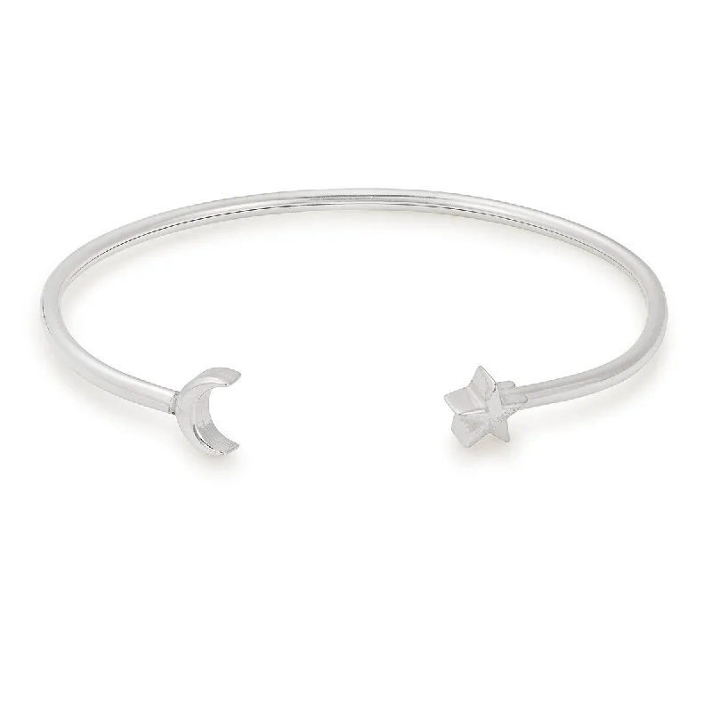 women's bracelets delicate chain -Moon + Star Cuff Bracelet