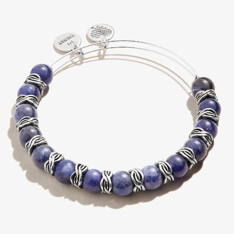 women's bracelets modern design -Sodalite Beaded Bangle