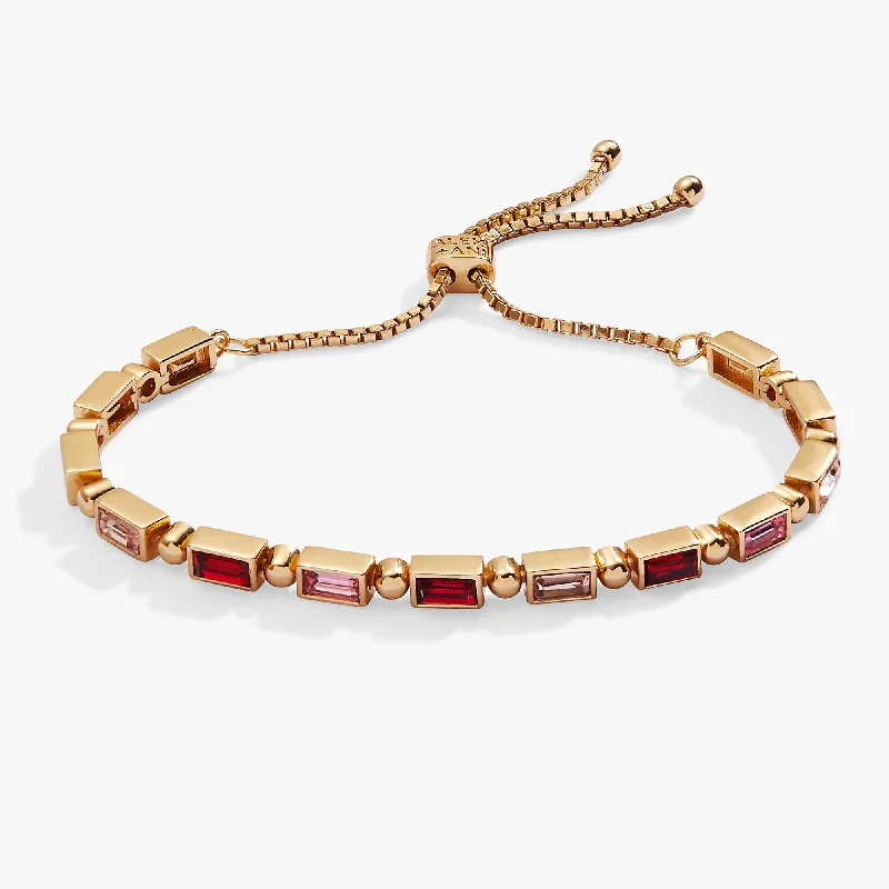 women's bracelets classic style -Ruby Rose Ombre Crystal Bolo Bracelet