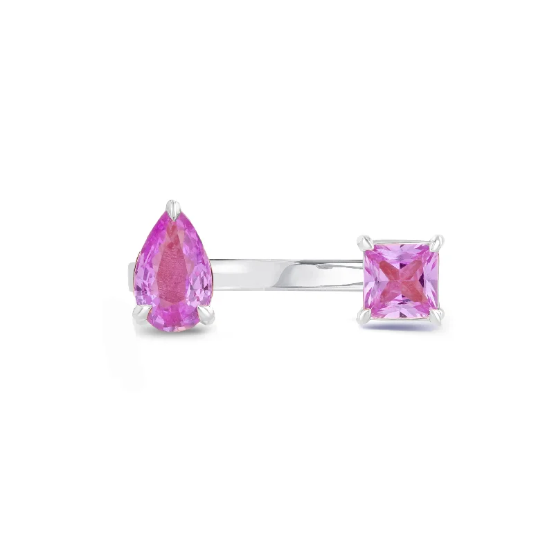 women's rings fancy color diamonds -Pink Sapphire Reign Ring