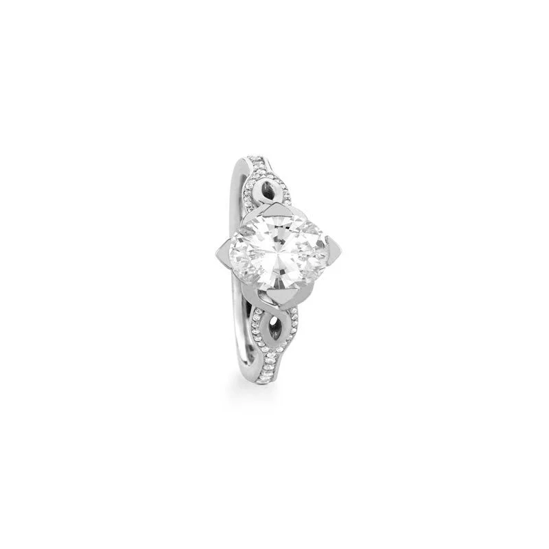 women's engagement rings budget-friendly -Fortrose Oval Brilliant Diamond Engagement Ring