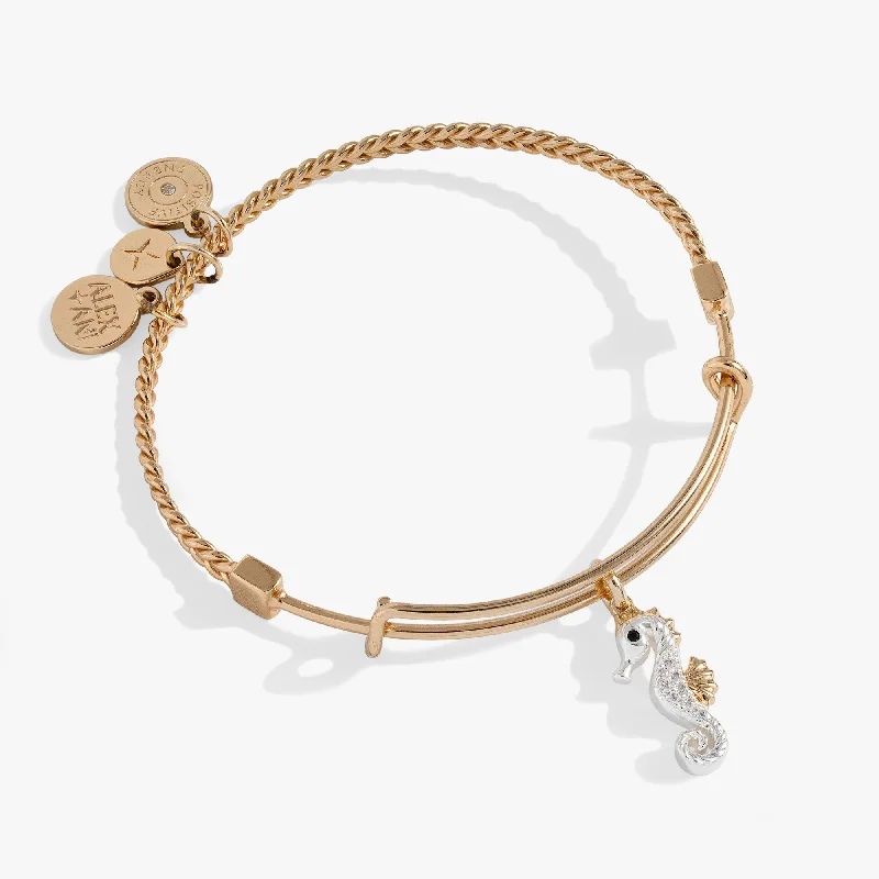 women's bracelets boho style -Seahorse Charm Bangle