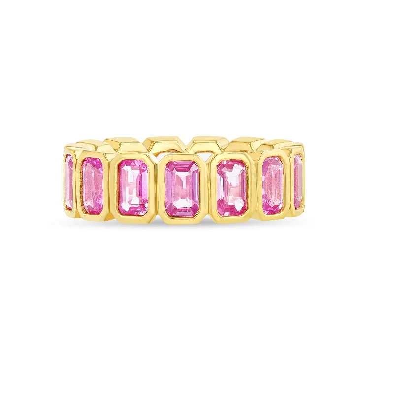 women's rings classic solitaire -Pink Sapphire Nova Eternity Band