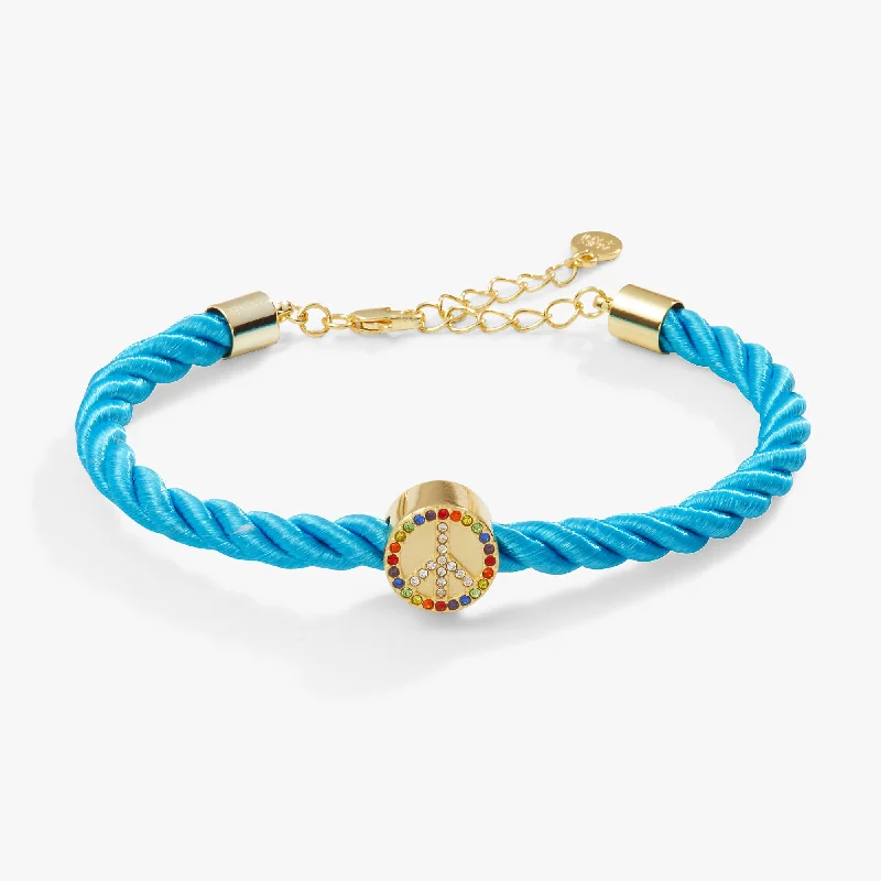 women's bracelets multi-layer chains -Multicolor Peace Adjustable Cord Bracelet