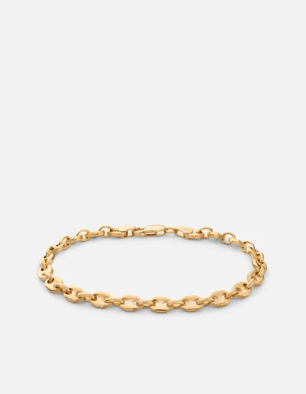 women's bracelets celestial theme -Pyper Link Puff Bracelet, Gold Vermeil