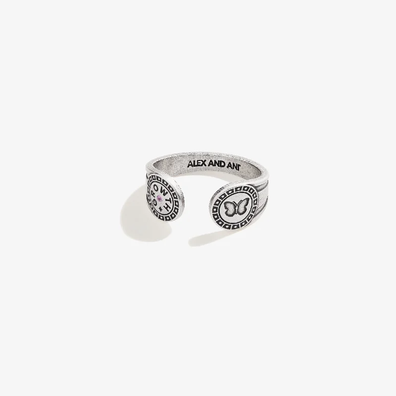 women's rings butterfly motif -Butterfly Motivation Ring Wrap