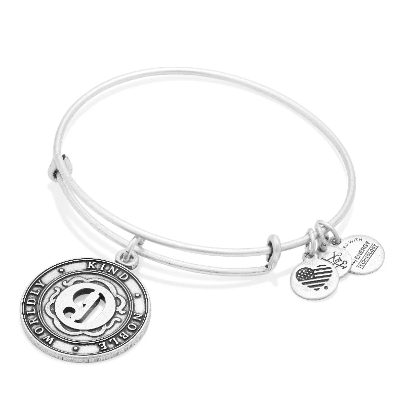 women's bracelets locket style -Number 9 Charm Bangle Bracelet