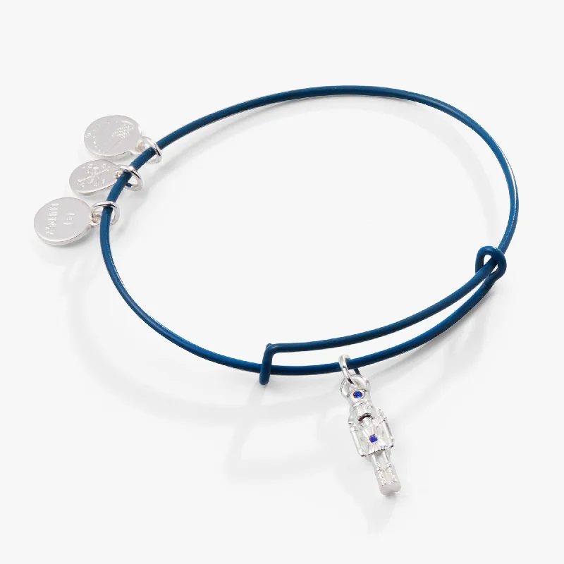 women's bracelets bar design -Nutcracker Charm Bangle Bracelet, Blue