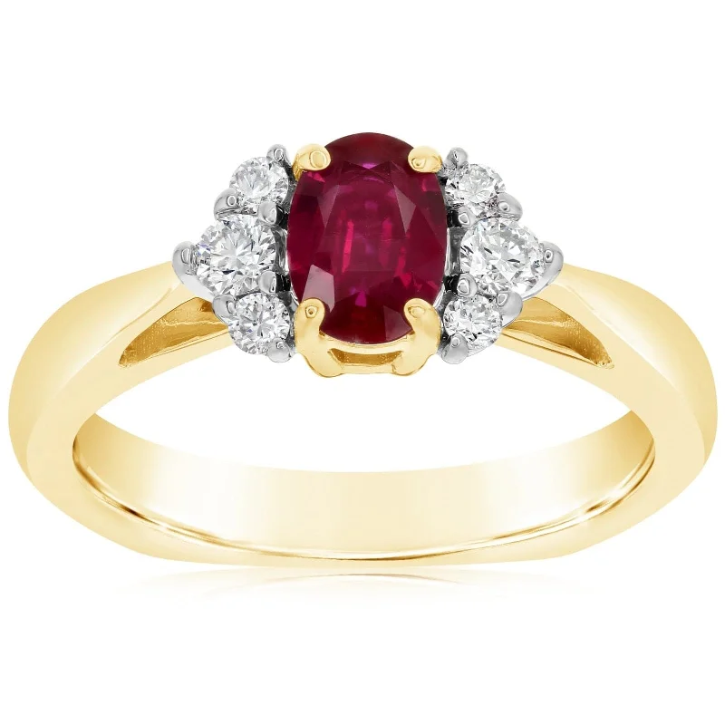 women's engagement rings special edition -Two Tone Ruby & Diamond Ring