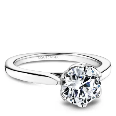 women's engagement rings round cut -Platinum Round Engagement Ring