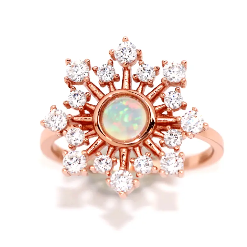 women's rings black diamond -Ella Opal Burst Ring