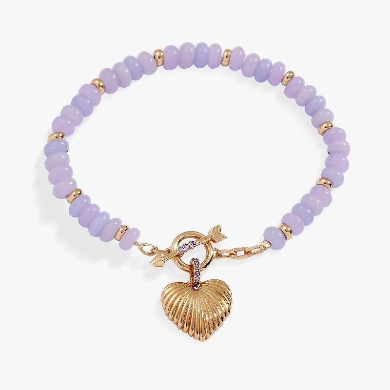 women's bracelets ethically sourced -Puffy Heart Toggle Bracelet