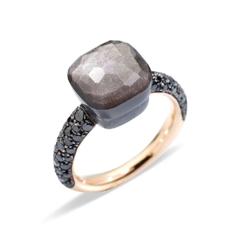 women's engagement rings for sensitive skin -POMELLATO Nudo Obsidian & Black Diamond Ring