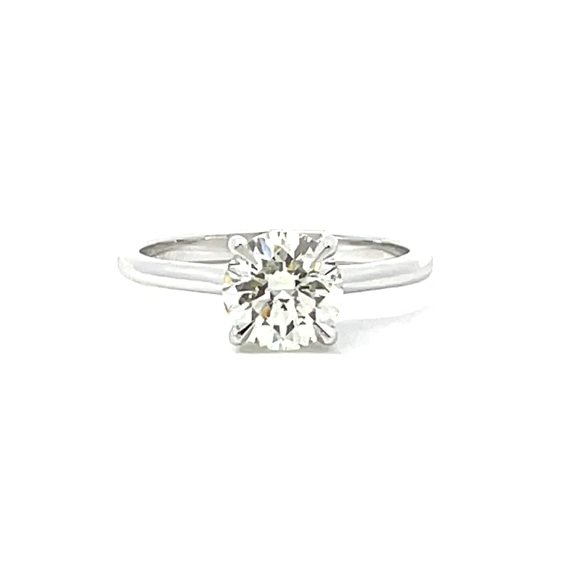 women's engagement rings platinum -14 KT White Gold Rhodium Plated Solitaire Engagement Ring