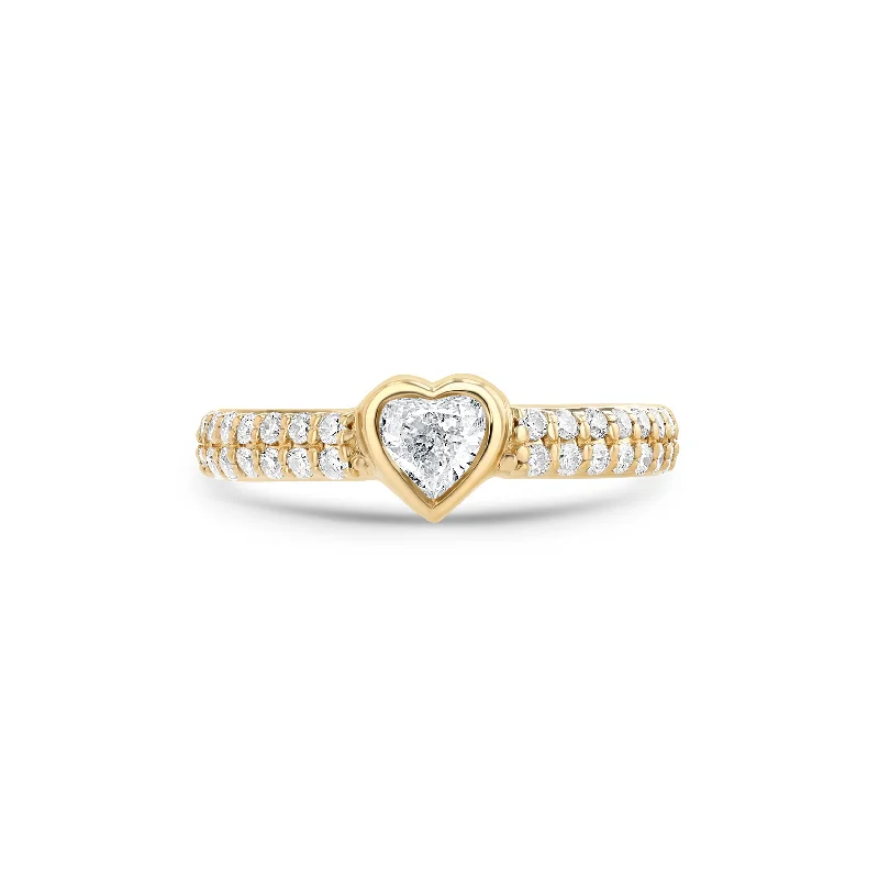 women's rings boho style -Heart Diamant Ring