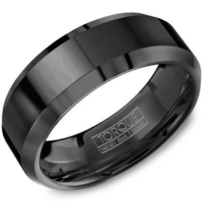 women's engagement rings white gold -Black Ceramic Men's Wedding Band