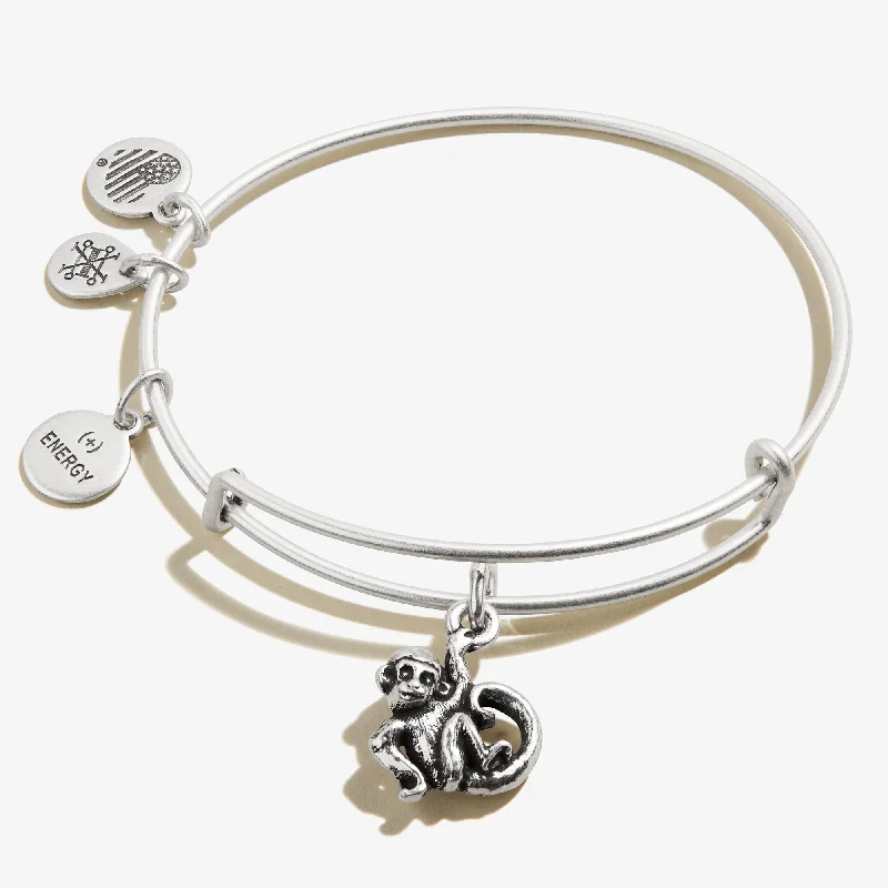 women's bracelets antique design -Monkey Charm Bangle